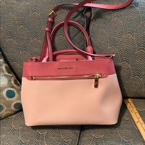 Michael Kors Hailee Pink and Cream Medium Satchel